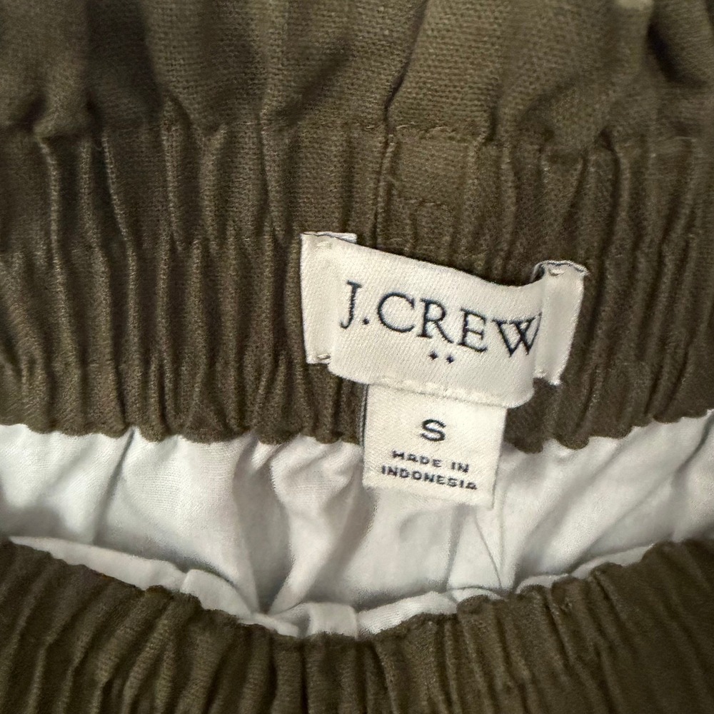 J.Crew Paperbag Tie Waist Pockets Womens S Olive Green Mini Skirt Safari NWT - Picture 3 of 11
